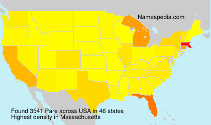 Surname Pare in USA