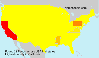 Surname Pecus in USA