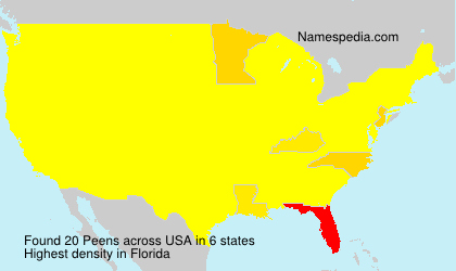 Surname Peens in USA