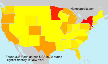 Surname Penk in USA