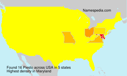 Surname Piesto in USA