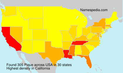 Surname Pique in USA