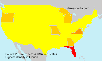 Surname Piraux in USA