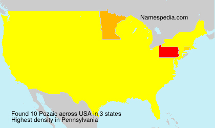 Surname Pozaic in USA