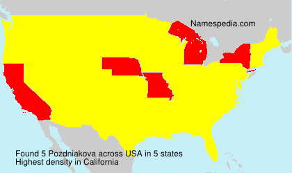 Surname Pozdniakova in USA