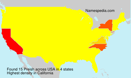 Surname Preish in USA