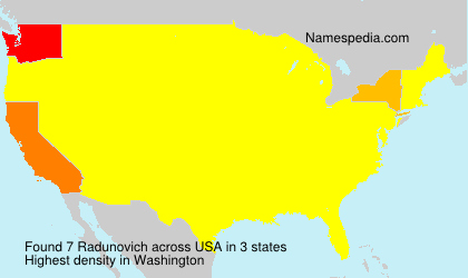 Surname Radunovich in USA Surname Radunovich in USA