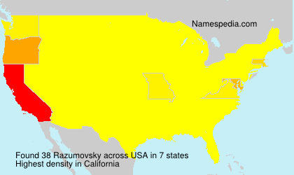 Surname Razumovsky in USA Surname Razumovsky in USA