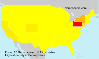 Surname Rehar in USA