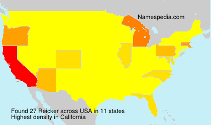 Surname Reicker in USA
