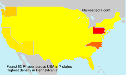 Surname Rhyder in USA