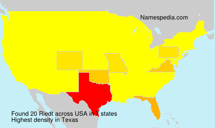 Surname Riedt in USA