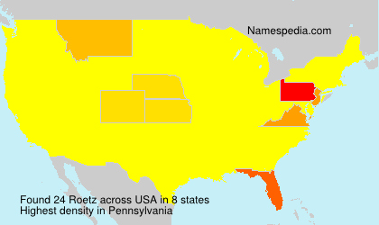 Surname Roetz in USA