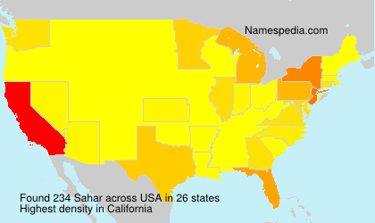 Surname Sahar in USA