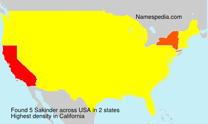 Surname Sakinder in USA