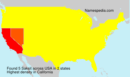 Surname Saksit in USA Surname Saksit in USA