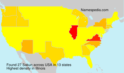Surname Sakun in USA