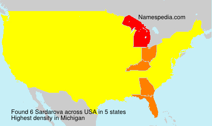 Surname Sardarova in USA Surname Sardarova in USA