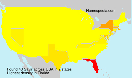 Surname Savir in USA