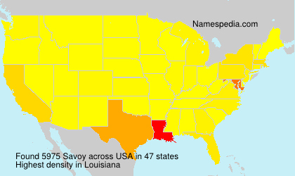 Surname Savoy in USA