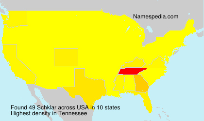 Surname Schklar in USA