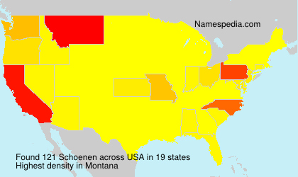 Surname Schoenen in USA