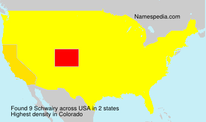 Surname Schwairy in USA