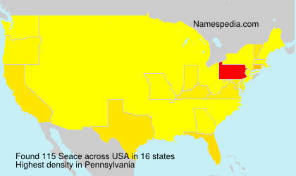 Surname Seace in USA