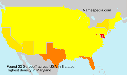 Surname Sereboff in USA