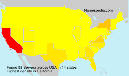 Surname Servera in USA