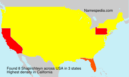 Surname Shapirshteyn in USA