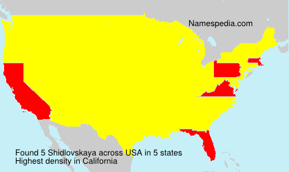 Surname Shidlovskaya in USA