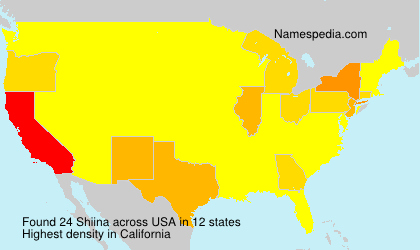 Surname Shiina in USA