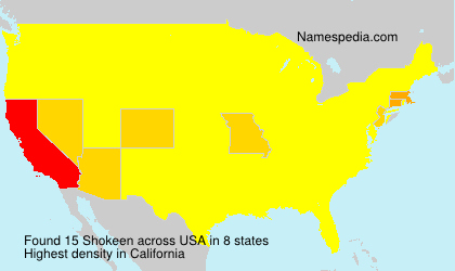 Surname Shokeen in USA