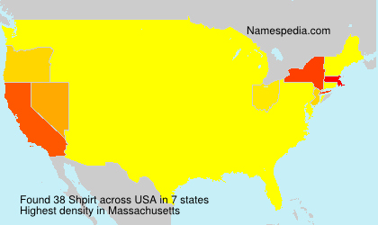 Surname Shpirt in USA