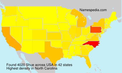 Surname Shue in USA