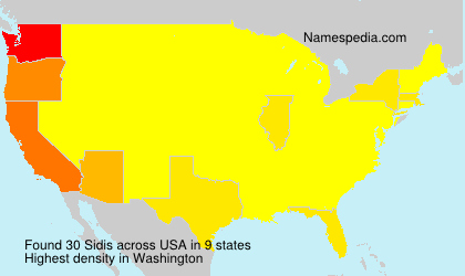 Surname Sidis in USA