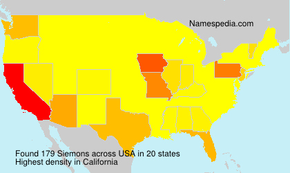 Surname Siemons in USA