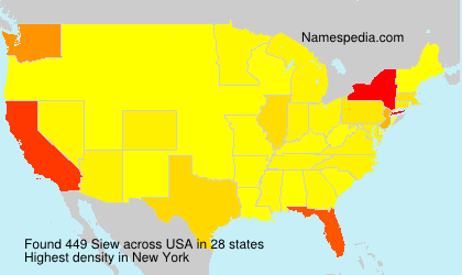 Surname Siew in USA