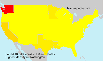 Surname Siks in USA