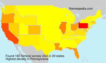 Surname Simeral in USA