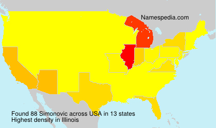 Surname Simonovic in USA