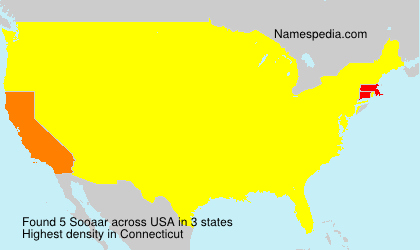 Surname Sooaar in USA