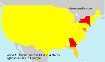 Surname Sookar in USA