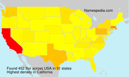 Surname Sor in USA