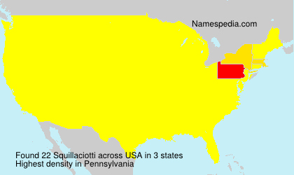 Surname Squillaciotti in USA