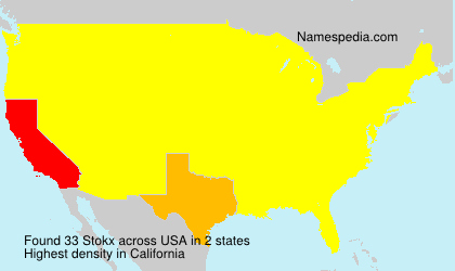 Surname Stokx in USA