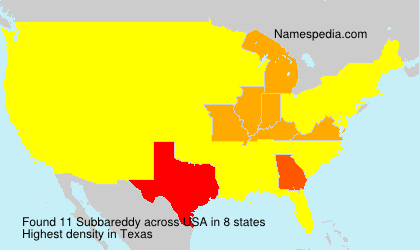Surname Subbareddy in USA Surname Subbareddy in USA