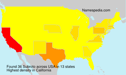 Surname Subroto in USA Surname Subroto in USA