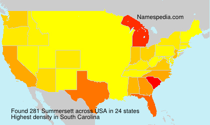 Surname Summersett in USA